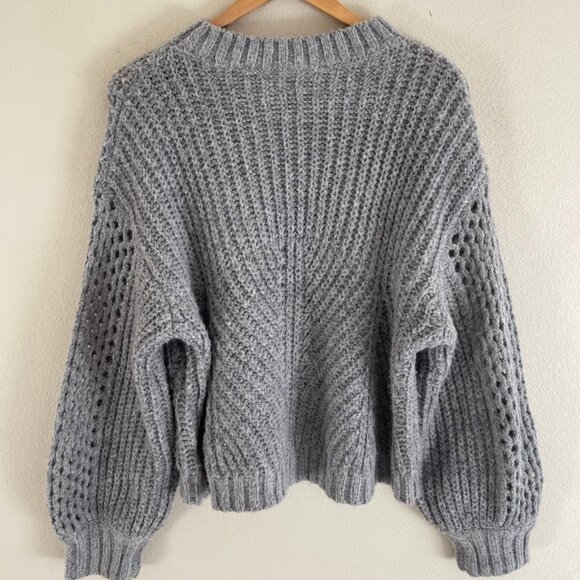 AMUSE SOCIETY Open Knit Powder Blue Sweater with Full Sleeves is NWOT! MEDIUM - Picture 5 of 8